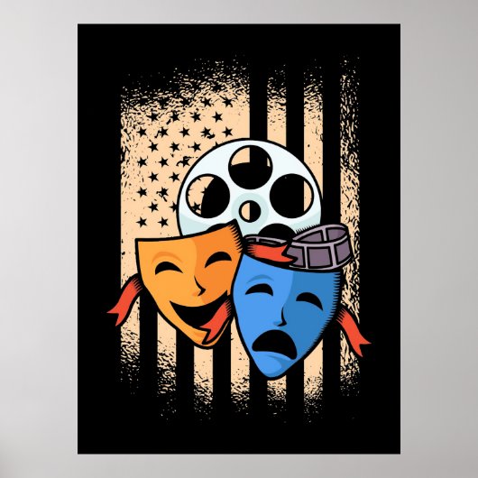 Fahne des Theaterschauspielers Amerika Poster (Vorne)