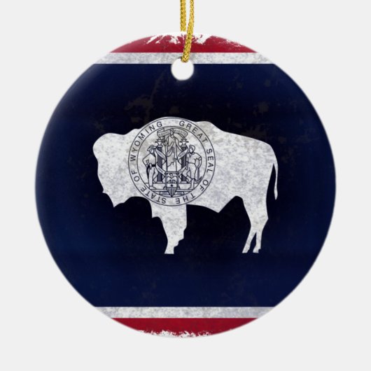 Fahne des Wyoming Keramik Ornament (Vorne)