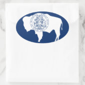 Fahne des Wyoming Ovaler Aufkleber (Tasche)