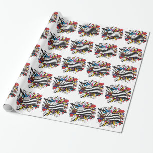 Fahne die Bretagne Breizh Wandmalerei Breton graff Geschenkpapier
