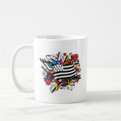 Fahne die Bretagne Breizh Wandmalerei Breton graff Kaffeetasse (Links)