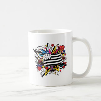 Fahne die Bretagne Breizh Wandmalerei Breton graff Kaffeetasse