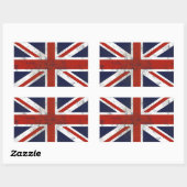 FAHNE ENGLANDS RECHTECKIGER AUFKLEBER (Blatt)