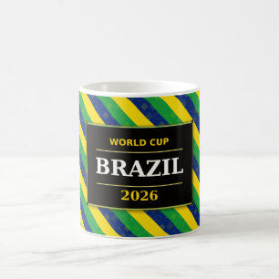 Fahne Farben Streifenmuster brasilianischer Fußbal Kaffeetasse