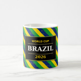 Fahne Farben Streifenmuster brasilianischer Fußbal Kaffeetasse