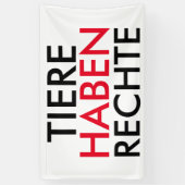 Fahne/Flagge "TIERE HABEN RECHTE" Banner (Vertikal)