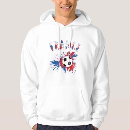 Fahne "France Soccer Ball Grunge" Hoodie (Vorderseite)