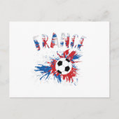 Fahne "France Soccer Ball Grunge" Postkarte (Vorderseite)