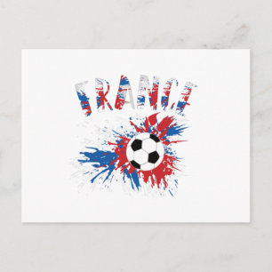 Fahne "France Soccer Ball Grunge" Postkarte