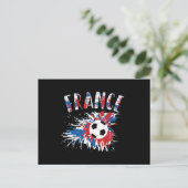 Fahne "France Soccer Ball Grunge" Postkarte (Stehend Vorderseite)