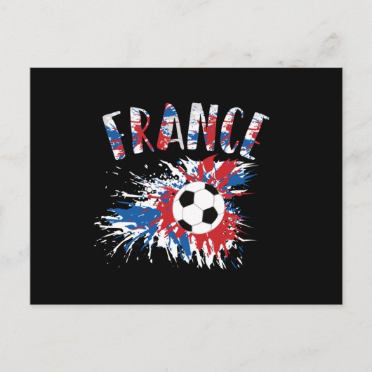 Fahne "France Soccer Ball Grunge" Postkarte (Vorderseite)