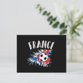 Fahne "France Soccer Ball Grunge" Postkarte (Stehend Vorderseite)