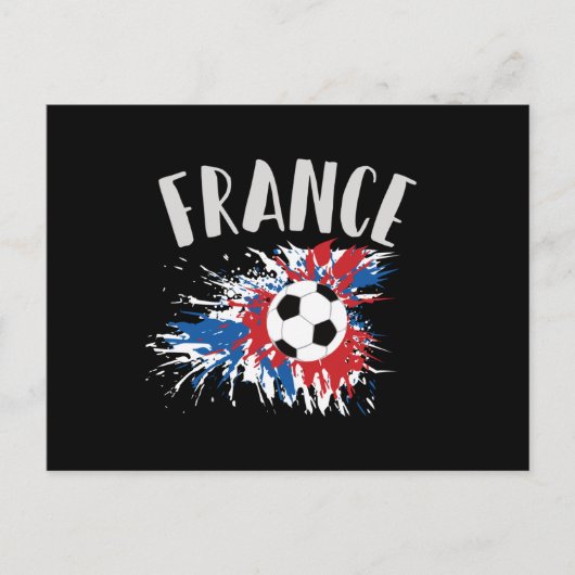 Fahne "France Soccer Ball Grunge" Postkarte (Vorderseite)