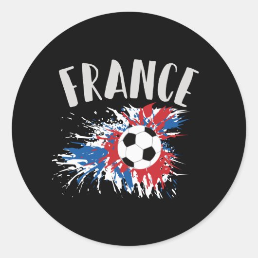 Fahne "France Soccer Ball Grunge" Runder Aufkleber (Vorderseite)