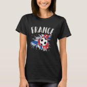 Fahne "France Soccer Ball Grunge" T-Shirt (Vorderseite)