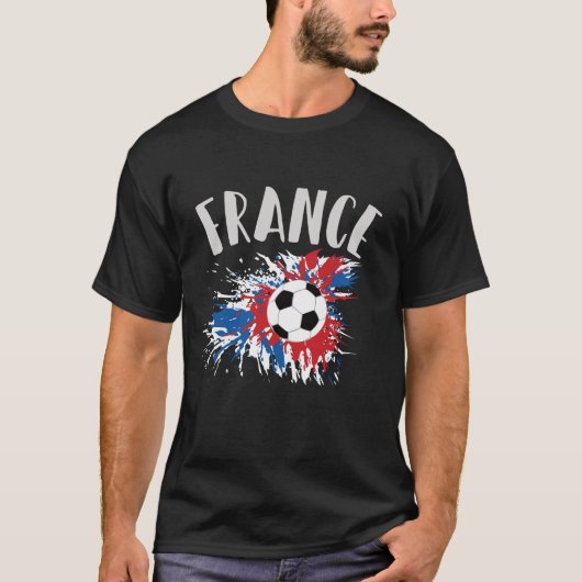 Fahne "France Soccer Ball Grunge" T-Shirt (Vorderseite)
