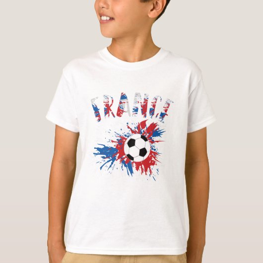 Fahne "France Soccer Ball Grunge" T-Shirt (Vorderseite)