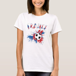 Fahne "France Soccer Ball Grunge" T-Shirt