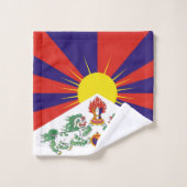 Fahne "Free Tibet" Badhandtuch Set (Waschlappen)