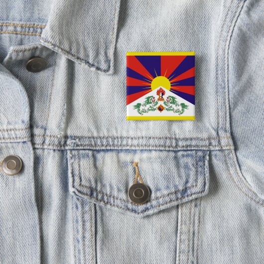 Fahne "Free Tibet" Button (Beispiel)