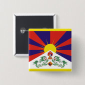 Fahne "Free Tibet" Button (Vorne & Hinten)