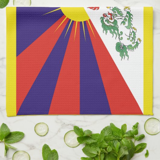 Fahne "Free Tibet" Geschirrtuch (Gefaltet)