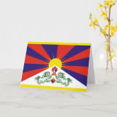 Fahne "Free Tibet" Karte (Gelbe Blume)