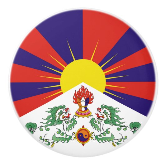 Fahne "Free Tibet" Keramikknauf (Vorderseite)
