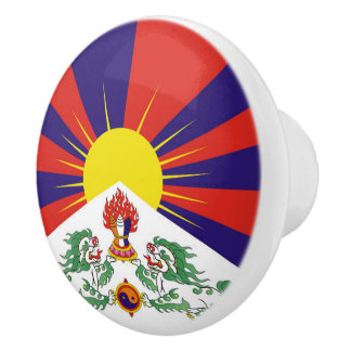 Fahne "Free Tibet" Keramikknauf