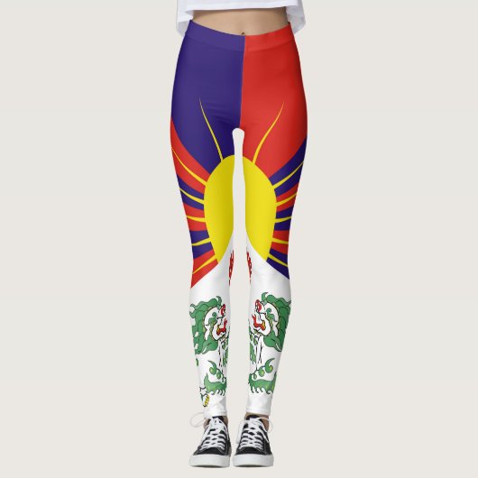 Fahne "Free Tibet" Leggings (Vorderseite)