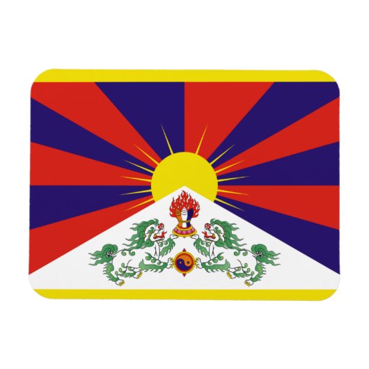 Fahne "Free Tibet" Magnet (Horizontal)