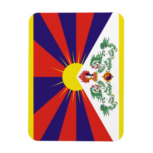 Fahne "Free Tibet" Magnet (Vertikal)