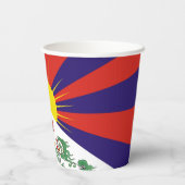 Fahne "Free Tibet" Pappbecher (Rückseite)