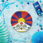 Fahne "Free Tibet" Pappteller (Party)
