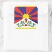 Fahne "Free Tibet" Quadratischer Aufkleber (Tasche)