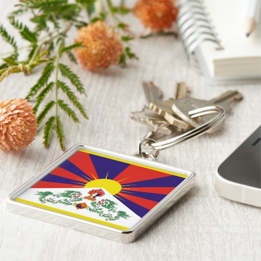 Fahne "Free Tibet" Schlüsselanhänger (Seite)