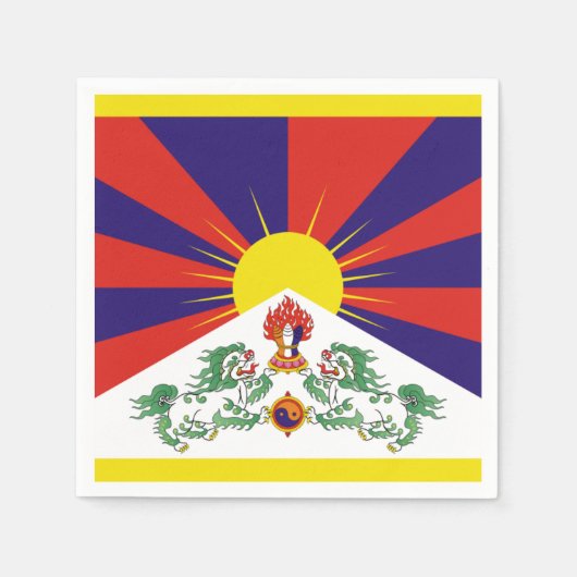 Fahne "Free Tibet" Serviette (Vorderseite)
