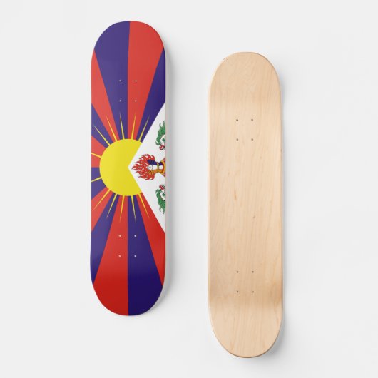 Fahne "Free Tibet" Skateboard (Vorderseite)