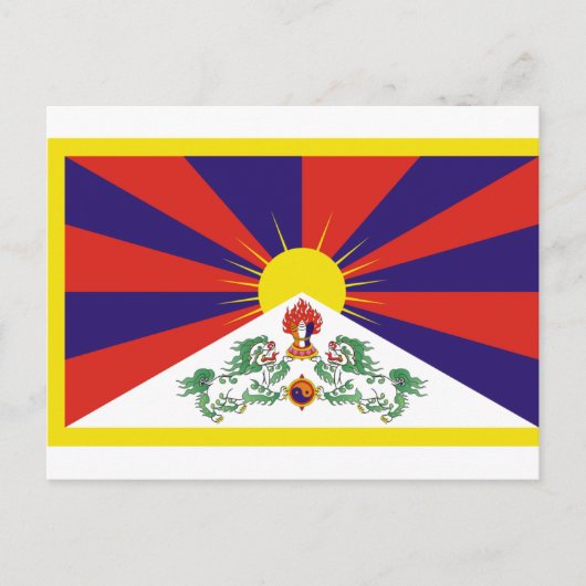 Fahne "Freies Tibet" Postkarte (Vorderseite)