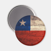 Fahne für alten Chile aus Holz Magnet (Vorderseite/Rückseite)