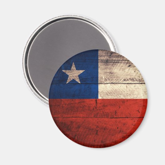 Fahne für alten Chile aus Holz Magnet (Vorderseite/Rückseite)