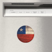 Fahne für alten Chile aus Holz Magnet (In Situ (Geschirrspüler))