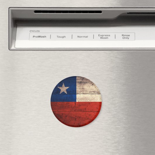 Fahne für alten Chile aus Holz Magnet (In Situ (Geschirrspüler))