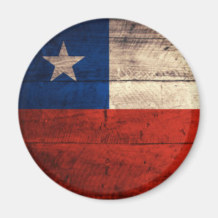 Fahne für alten Chile aus Holz Magnet