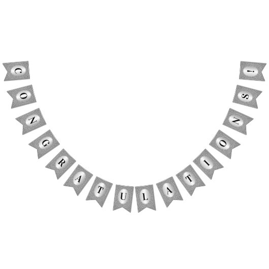 Fahne für das Brennen von Silver Glitzer Wimpelkette (Alle)