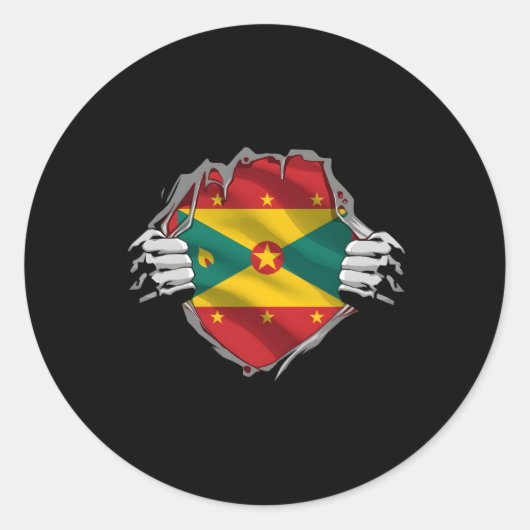 Fahne für das Kulturerbe Grenada Runder Aufkleber (Vorderseite)