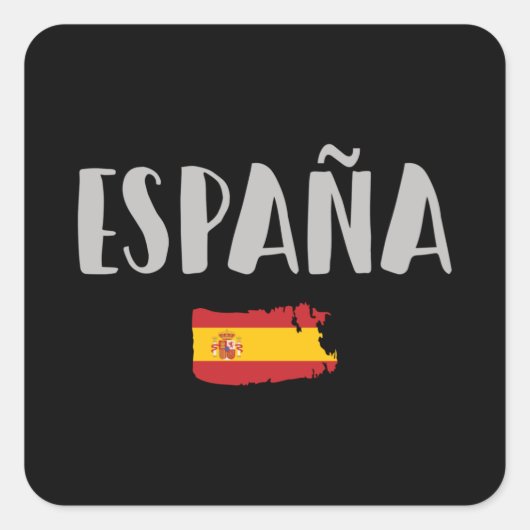 Fahne für das Shirt "Spanien Fußball" Quadratischer Aufkleber (Vorderseite)