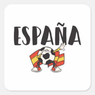 Fahne für das Shirt "Spanien Fußball" Quadratischer Aufkleber