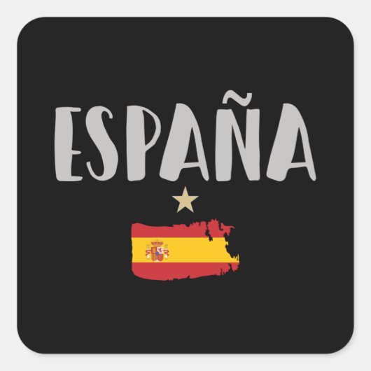 Fahne für das Shirt "Spanien Fußball" Quadratischer Aufkleber (Vorderseite)