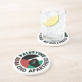 Fahne für ein freies Palästina-Ende der Apartheid Getränkeuntersetzer (Seite)